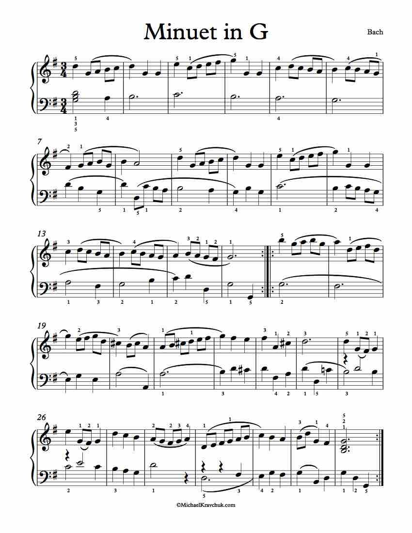 minuet in g major piano tutorial