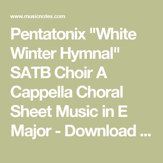 pentatonix winter hymnal tutorial