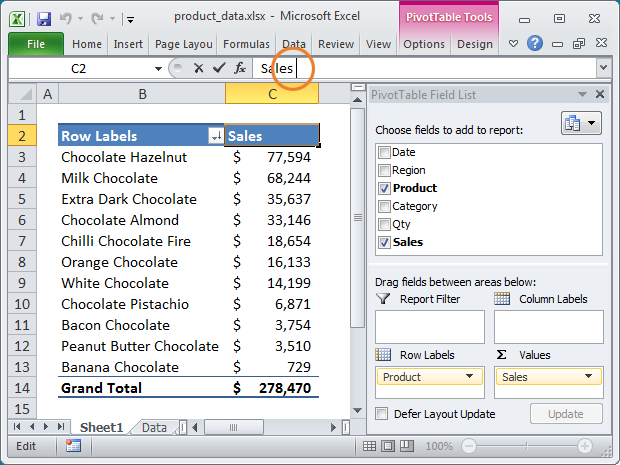 pivot table excel 2010 tutorial for beginners