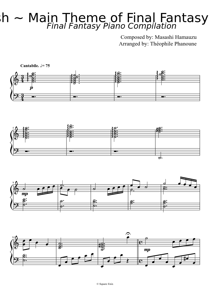 final fantasy 7 main theme piano tutorial