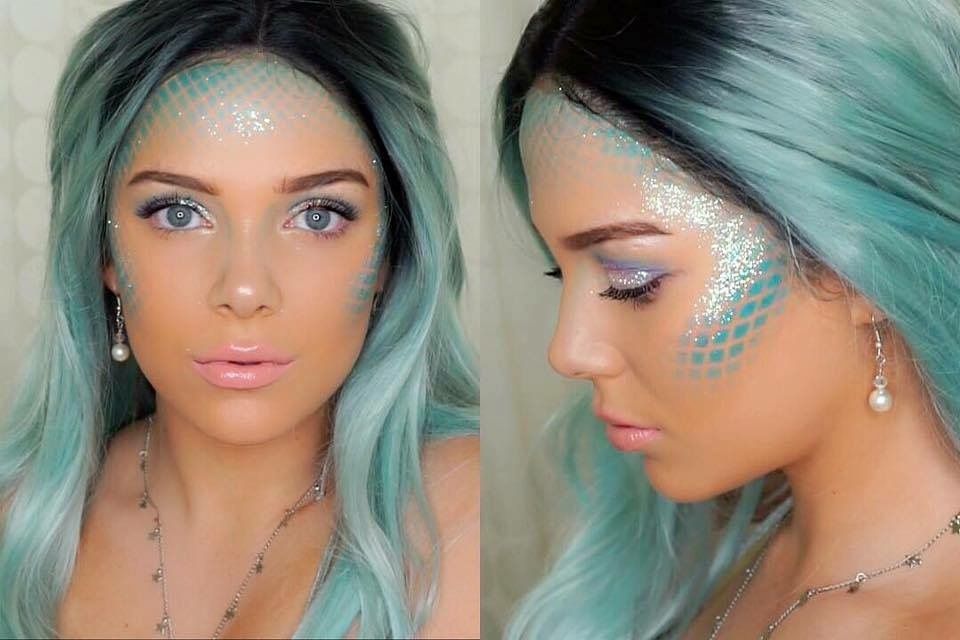 mermaid face paint tutorial