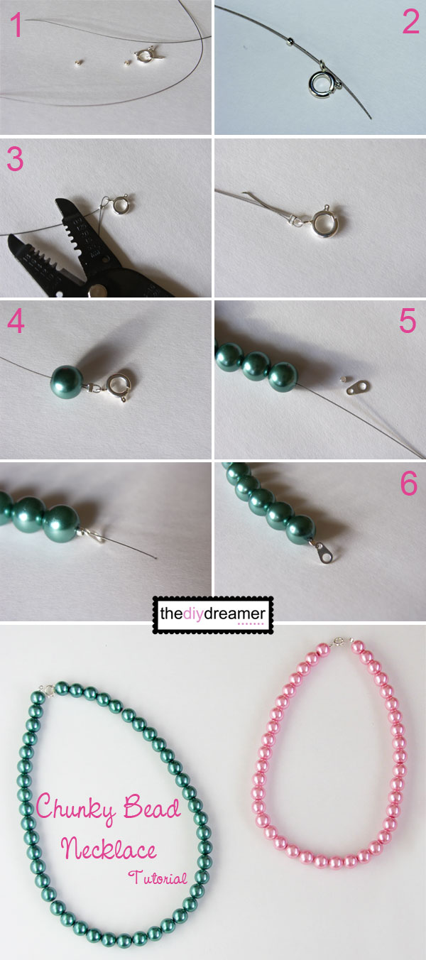 how to make bead necklace tutorial