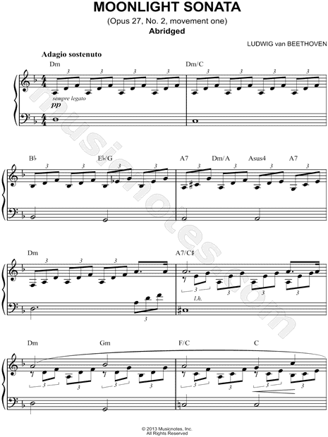 moonlight sonata 1st movement tutorial