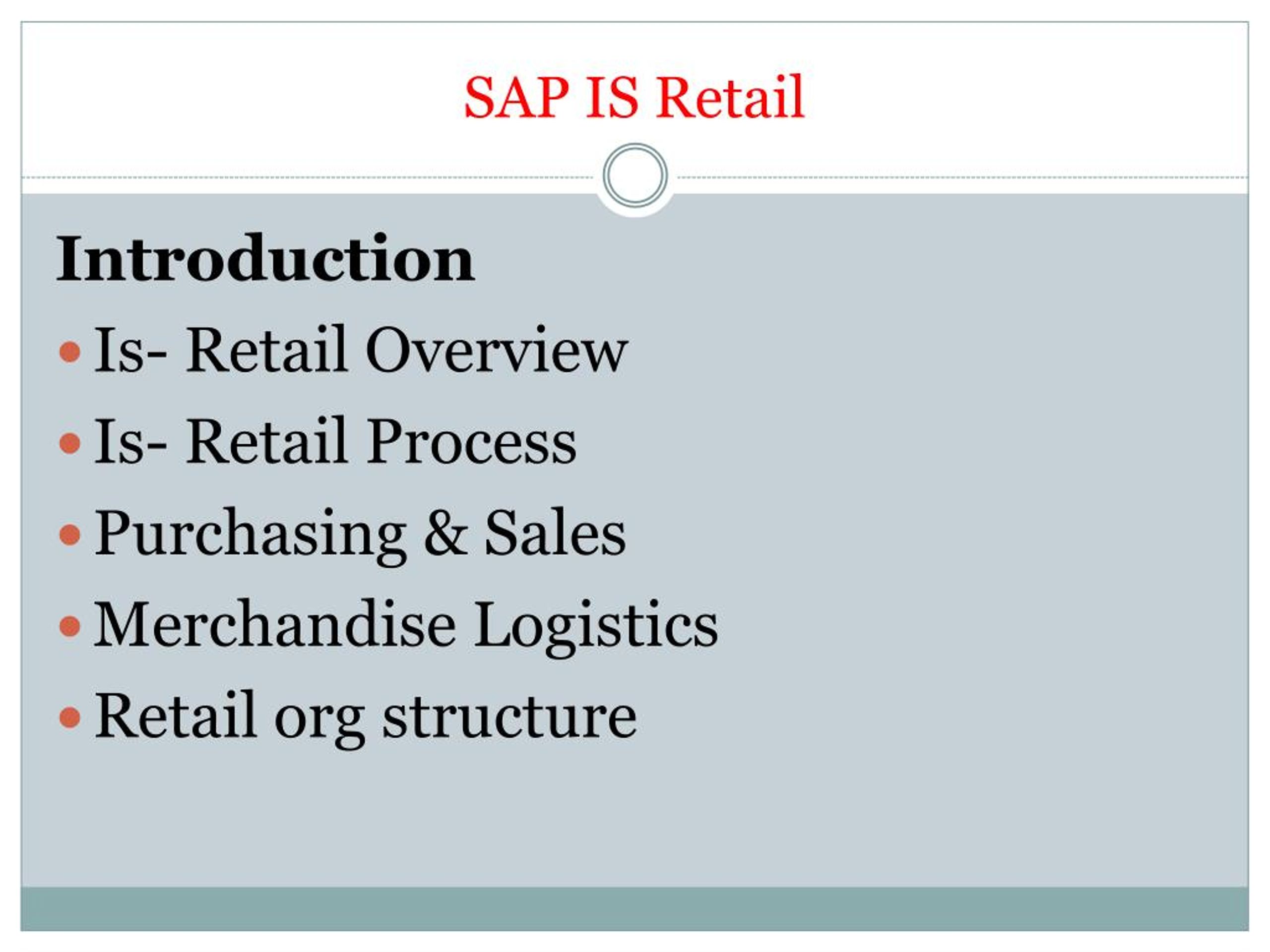 sap is retail tutorial